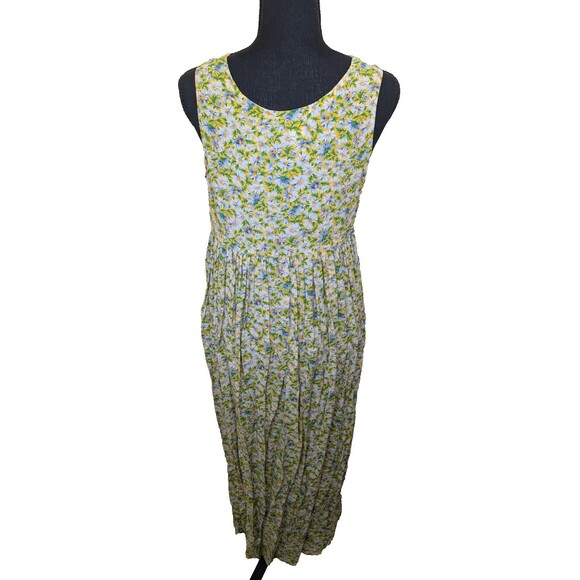 Jones New York Sport Vintage Midi Dress Floral Pleated Spring Made In USA Small - Picture 2 of 10